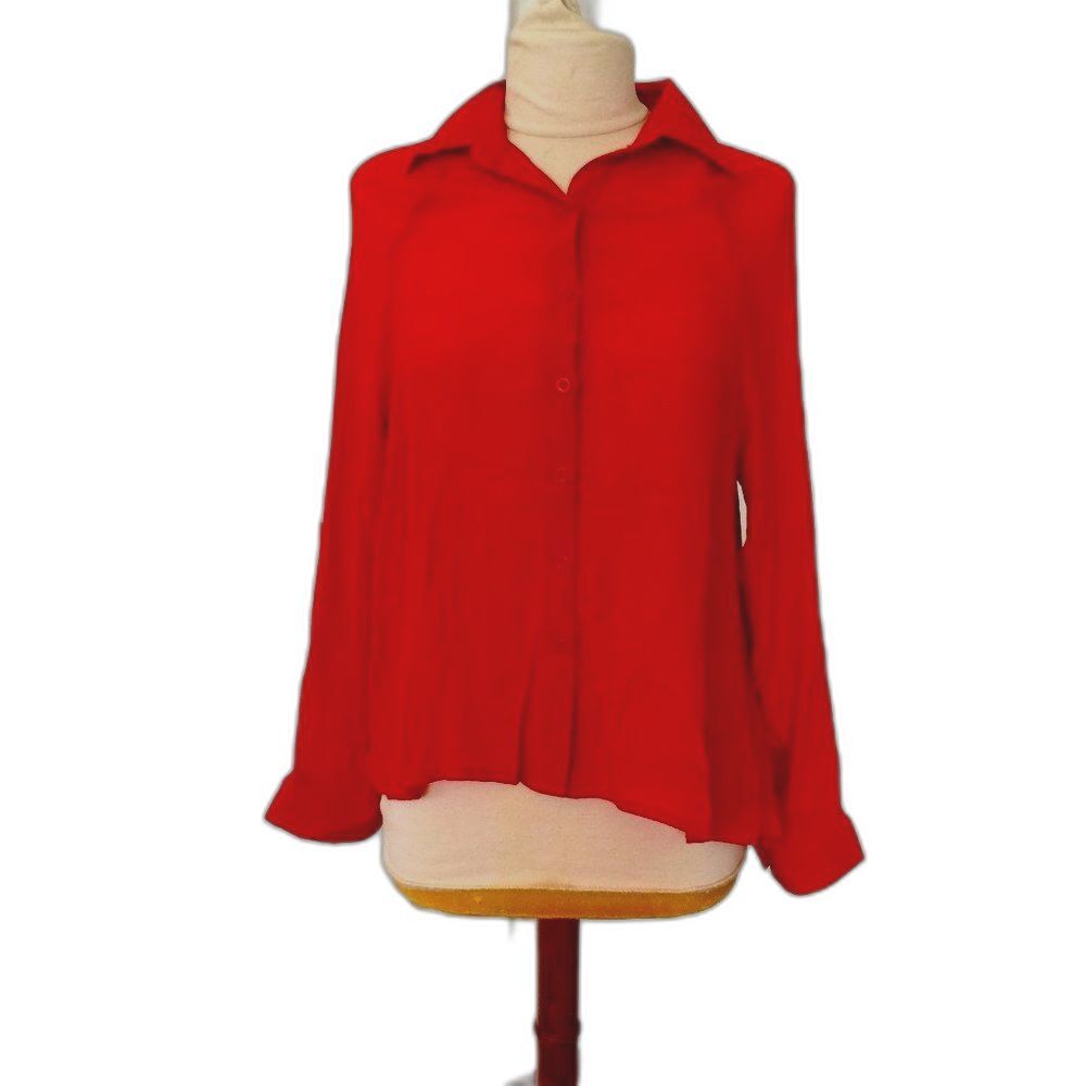 Simply Irrestible, Lacework back red blouse,  NEW, Womens L